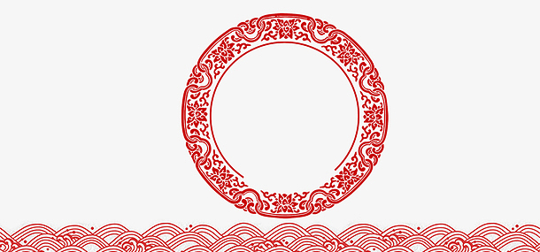 2018新年红色创意剪纸 边框设计