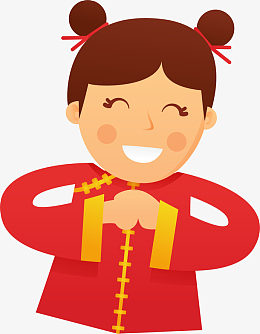 新年拜年的小女孩