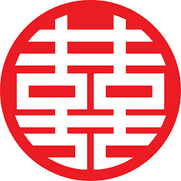 春节白色喜字贴纸