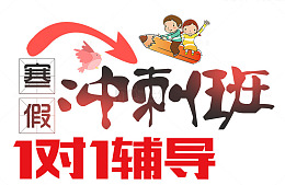 寒假一对一辅导班海报设计