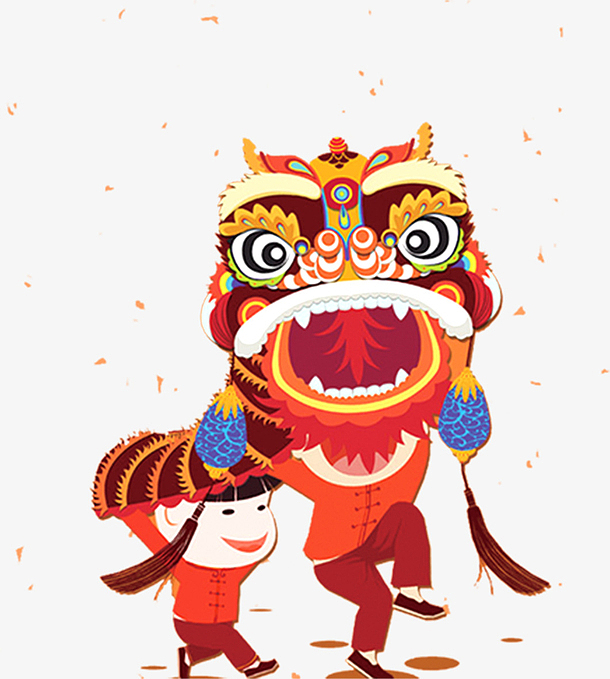 春节喜庆舞狮活动