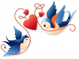 情人节恩爱的小鸟