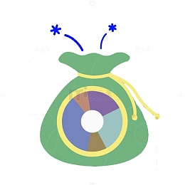 绿色手绘福袋免抠图