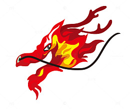 龙头张口睁眼火焰新年元宵庆典免
