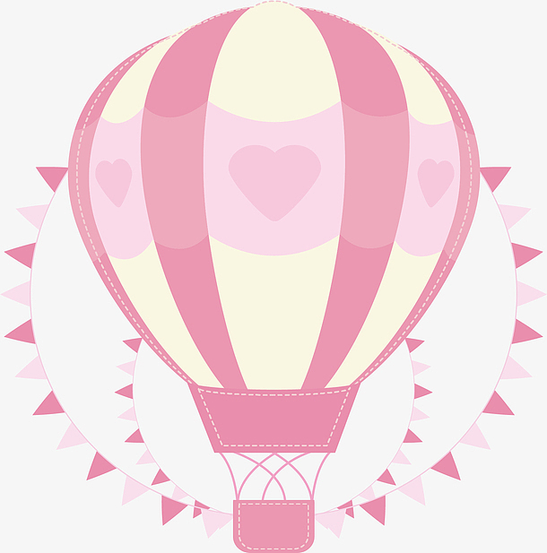 粉红色条纹热气球