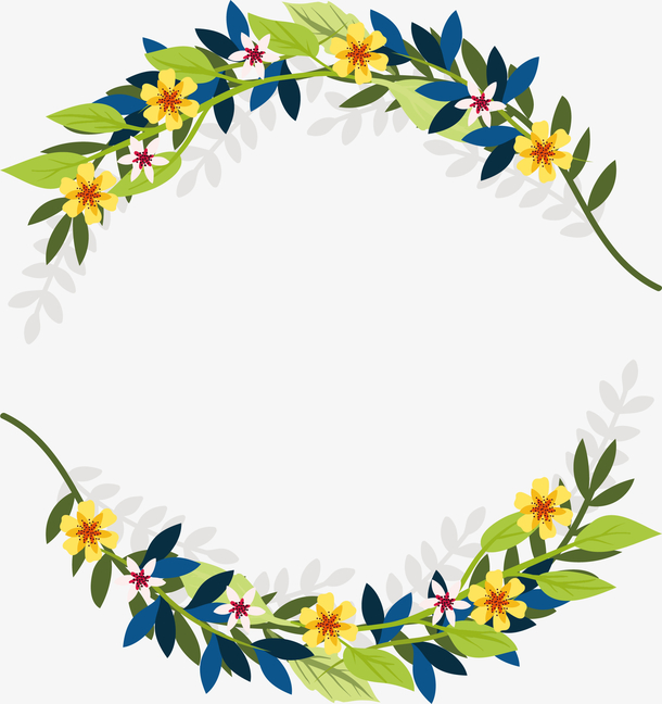 可爱碎花花藤标题框免抠素材免费下载_觅元素51yuansu.com