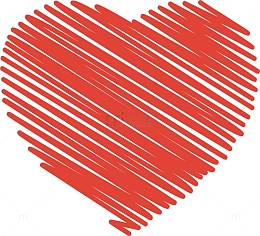 手绘涂鸦斜纹爱心