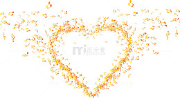 金色闪耀乐符爱心