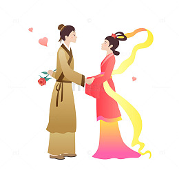 卡通牛郎织女免抠图