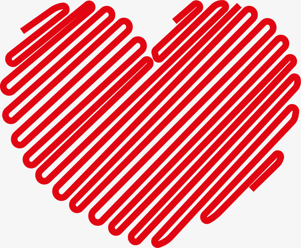 情人节红色线条爱心