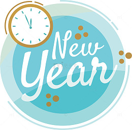 新年倒计时钟表标签