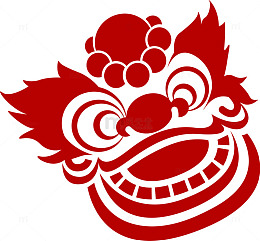 新年红色舞狮狮子头
