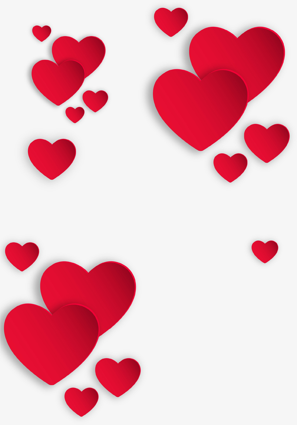 红色爱心情人节装饰图案免抠