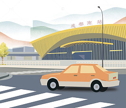 免抠新年春运路上的车