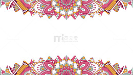 手绘红色花纹矢量图