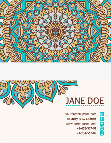 矢量花纹名片