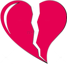 简约情人节裂开爱心