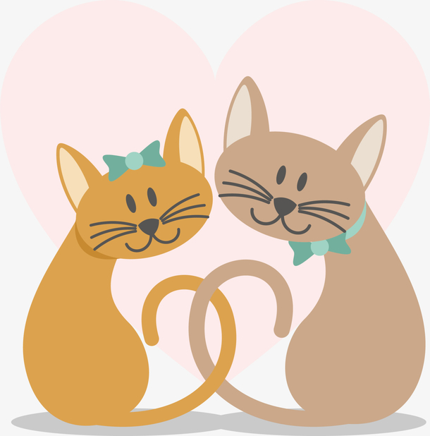 情人节可爱猫咪情侣