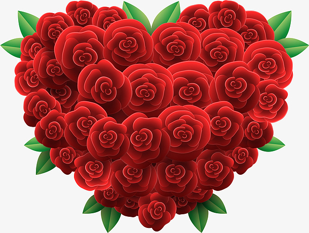 情人节红色玫瑰花爱心
