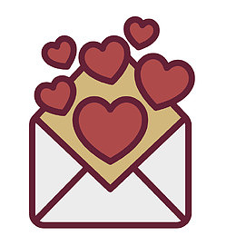 爱心信封矢量图