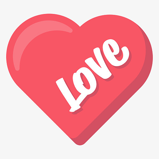 红色圆弧弯曲爱情字体设计