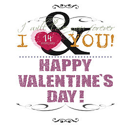 黑色字符我爱你情人节图标