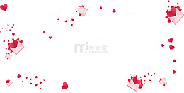 红色情人节信封爱心背景