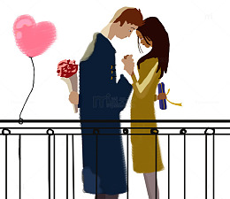 免抠情人节装饰牵手的情侣