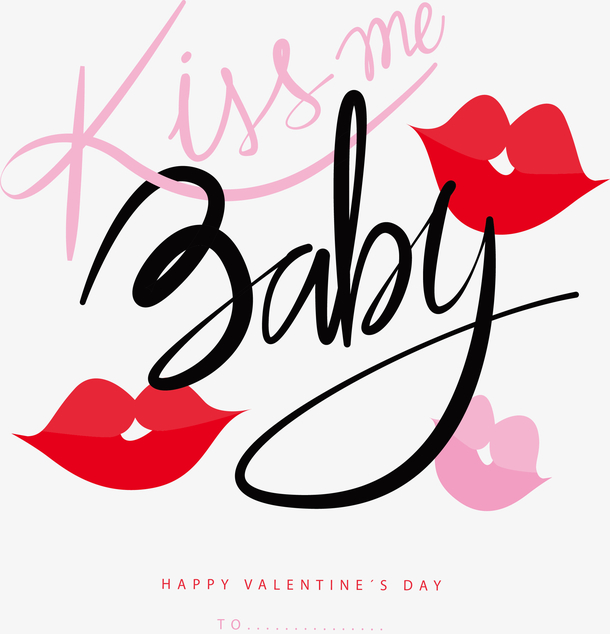 情人节性感红唇唇印