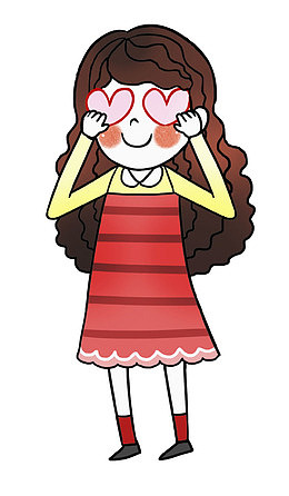 卡通蒙着双眼的女孩免抠图