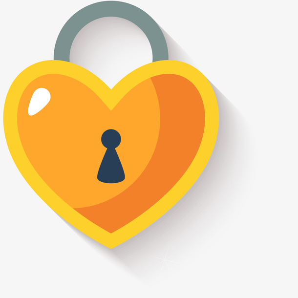 情人节同心锁装饰矢量图