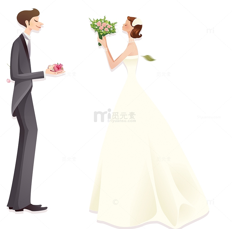 卡通情侣求婚结婚婚礼情人节广告