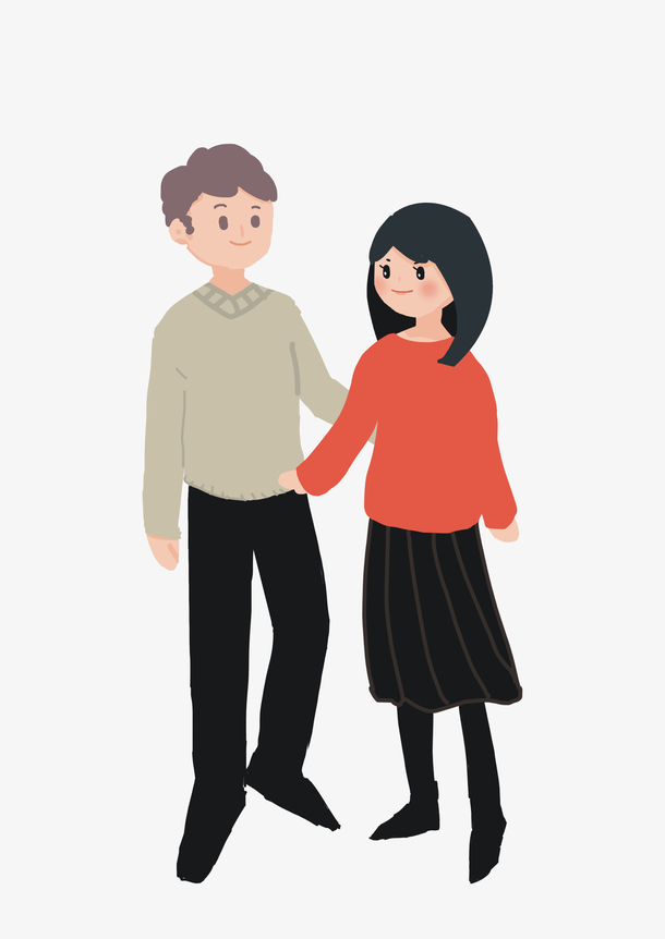 卡通秋装情侣人物素材