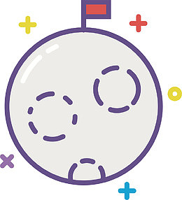 人造卫星创意矢量卡通科学航天宇