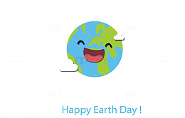 4.22世界地球日环保地球笑脸图案