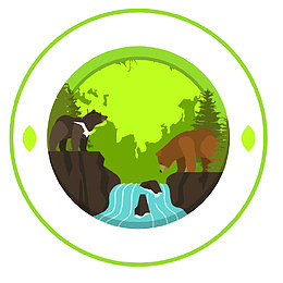 绿色地球世界地球日爱护动物矢量