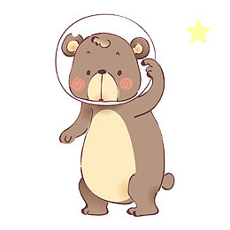 小熊世界航空日卡通航天素材