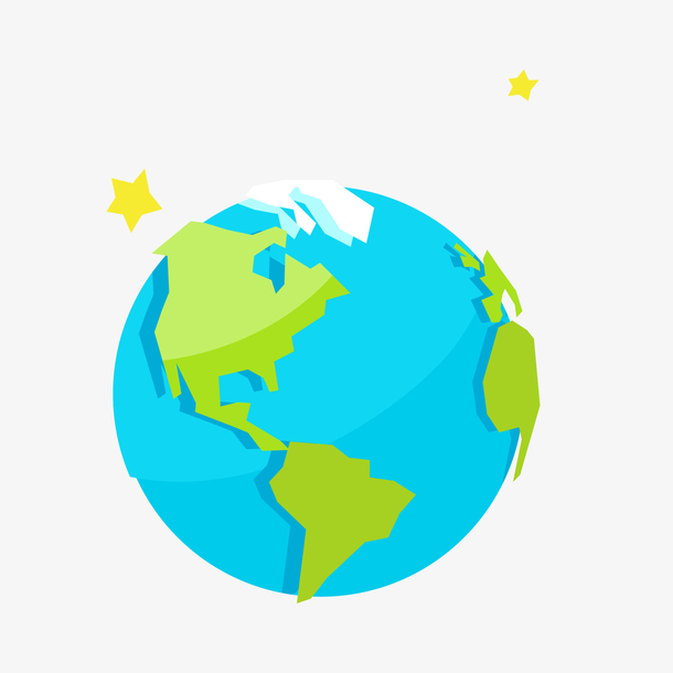 蓝色卡通地球矢量图素材免费下载_觅元素