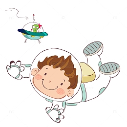 儿童飞行世界航空日卡通航天素材