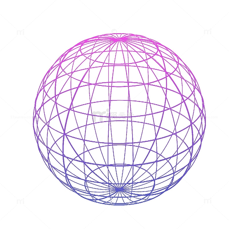 紫色蓝色渐变矢量网格球体素材