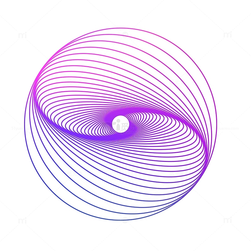 紫色渐变螺旋矢量曲线线条球体素