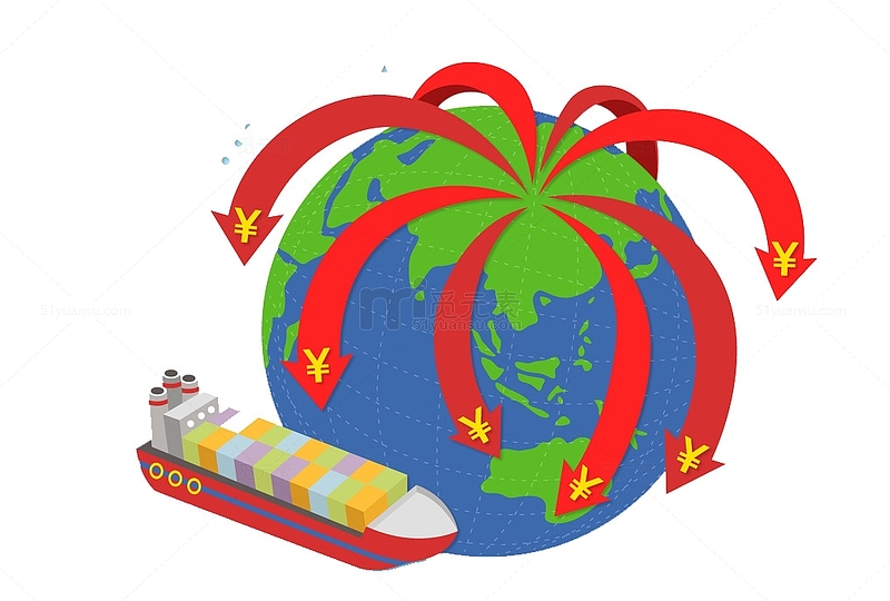来自中国的箭头指向地球各处