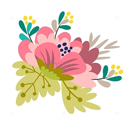 手绘清新唯美花卉设计素材