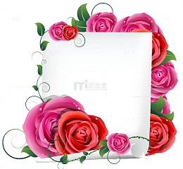 玫瑰书页边框