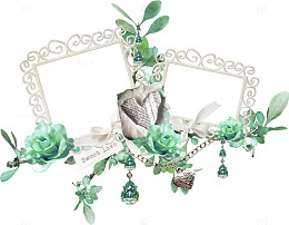 玫瑰镶嵌的相框