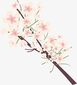 春天花海梨树梨花矢量素材