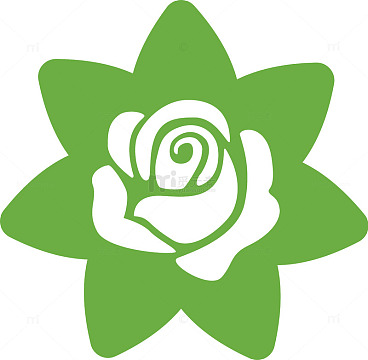 绿色矢量玫瑰花图标