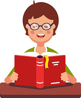 开学季看书的小男孩