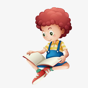 卡通看书的男孩人物设计