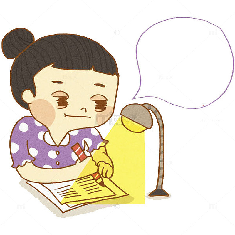 熬夜看书女孩场景图
